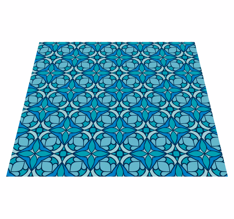 Vinyl teppich bad in blauem badezimmerdesign - TenStickers
