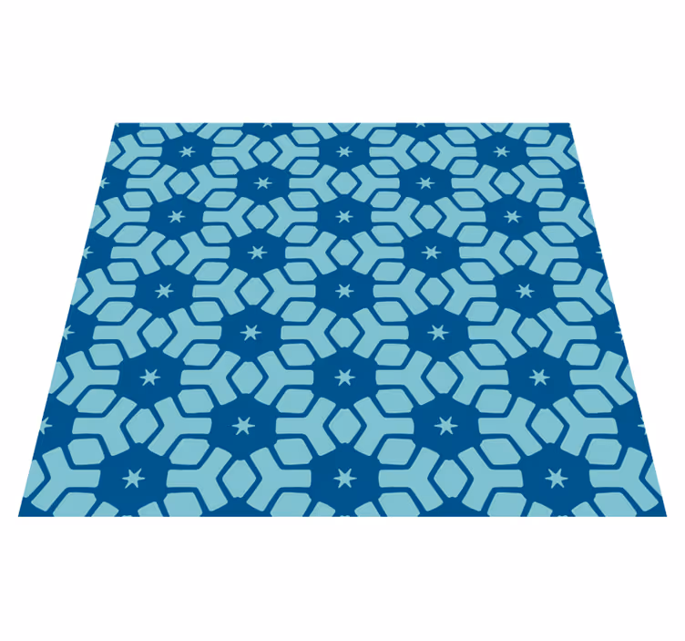 Vinyl teppich bad mit blauen fliesenmotiven - TenStickers