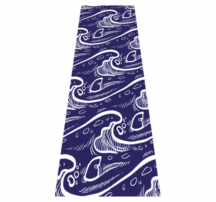 Vinyl teppich bad mit blauem wellenmuster - TenStickers