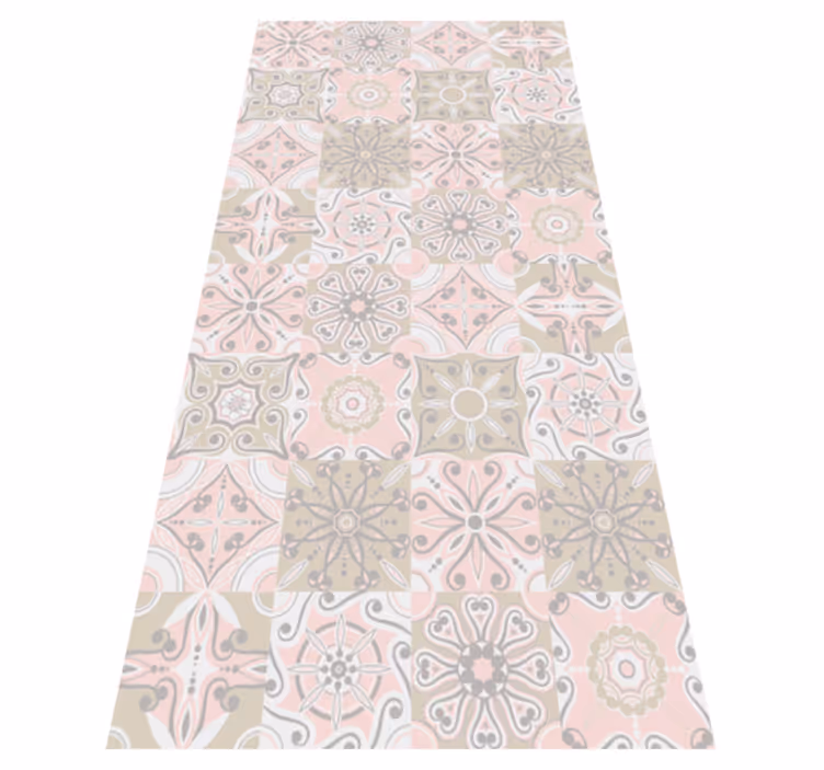 Vinyl teppich bad in rosa und grau fliesen - TenStickers