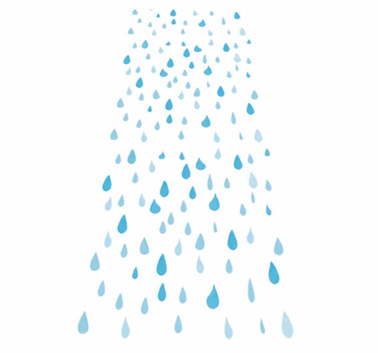 Vinyl teppich bad mit blauen aquarell wassertropfen - TenStickers