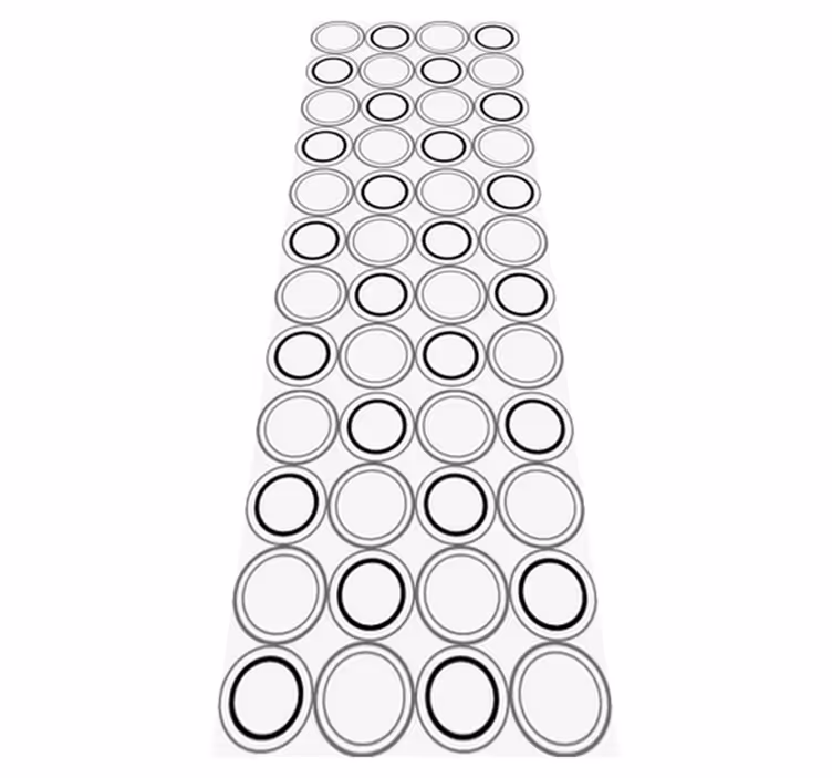 Vinyl teppich bad mit schwarz-grauem kreisdesign - TenStickers