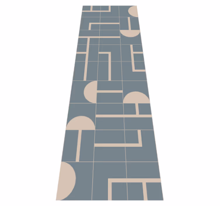Vinyl teppich bad in graublau modern geometrisch - TenStickers