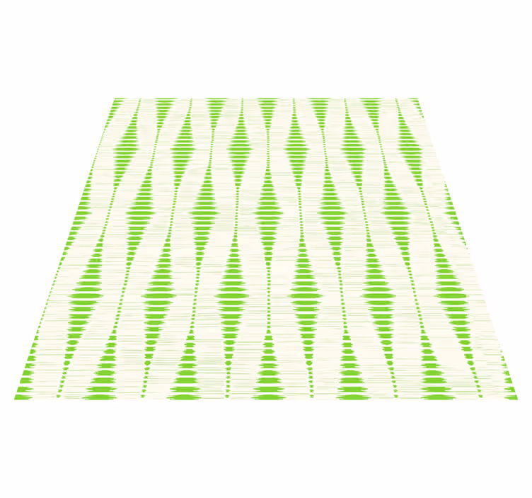 Vinyl teppich geometrisch in grünem rabaul ikat - TenStickers