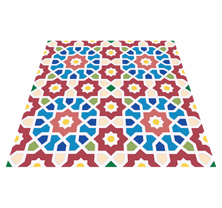 Vinyl teppich bad mit arabischem fliesenmuster - TenStickers