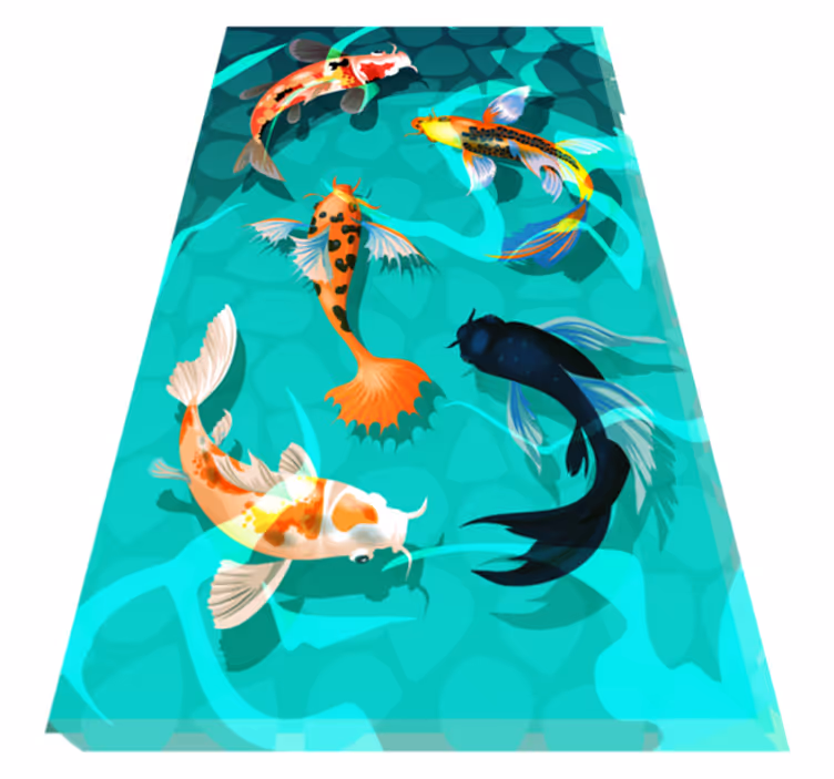 Vinyl teppich bad koi dusche - TenStickers