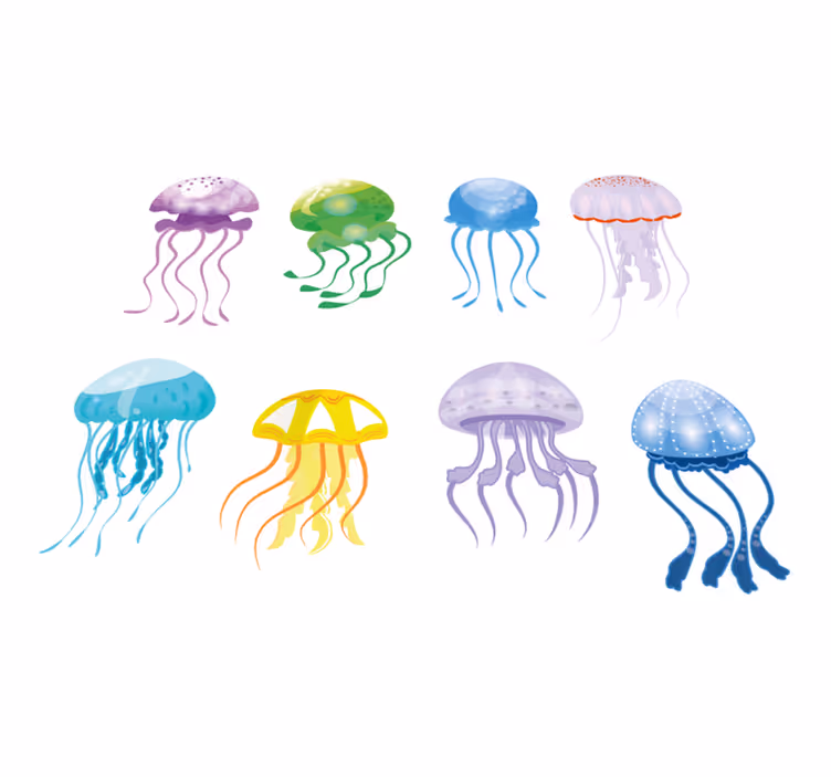 Vinyl teppich bad quallenfarben - TenStickers