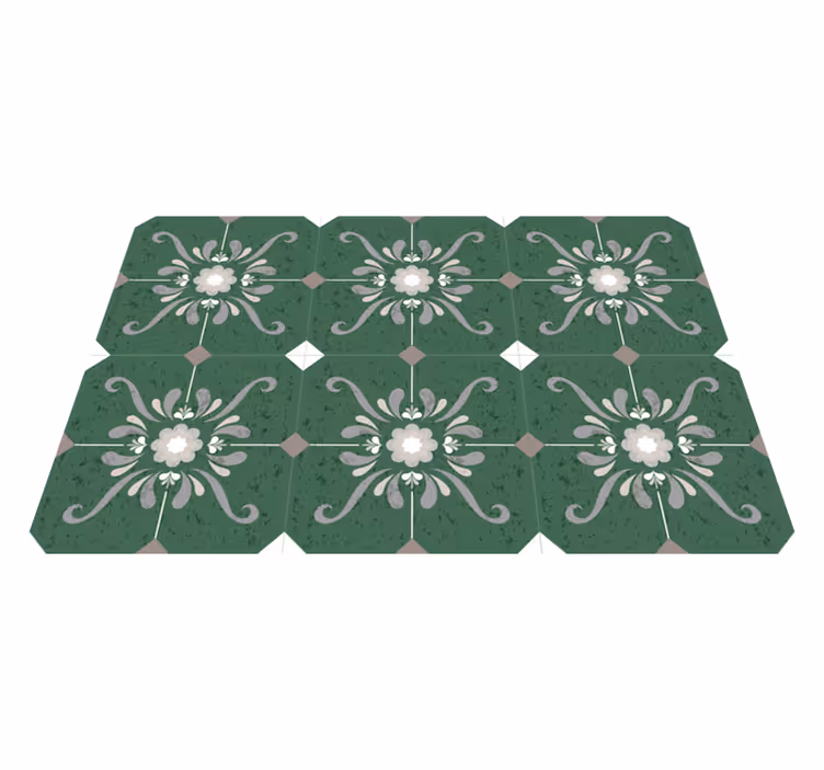 Vinyl teppich bad im vintage fliesen design - TenStickers