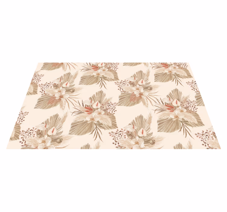 Vinyl teppich bad trockenblumen mit pampasgras - TenStickers