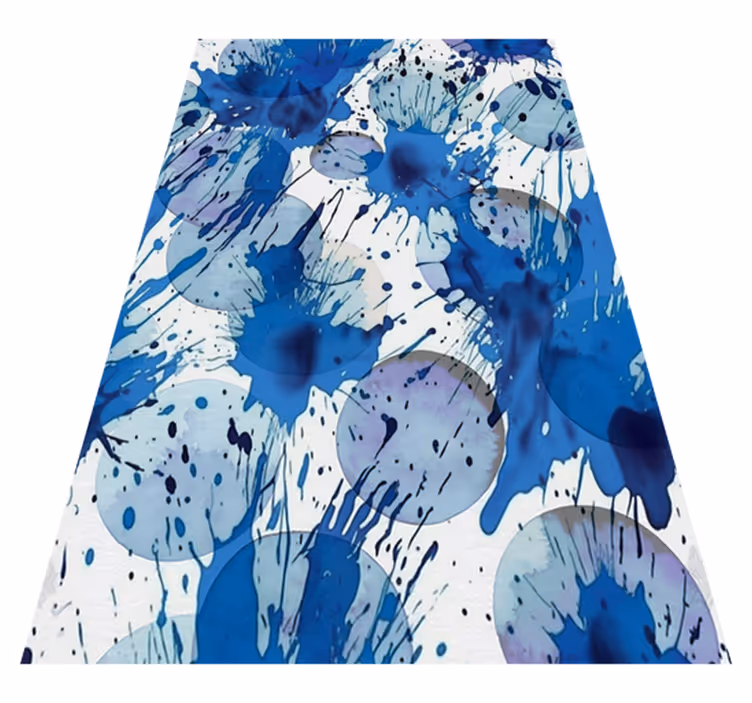 Vinyl teppich bad mit blauen tinten-kreisen - TenStickers