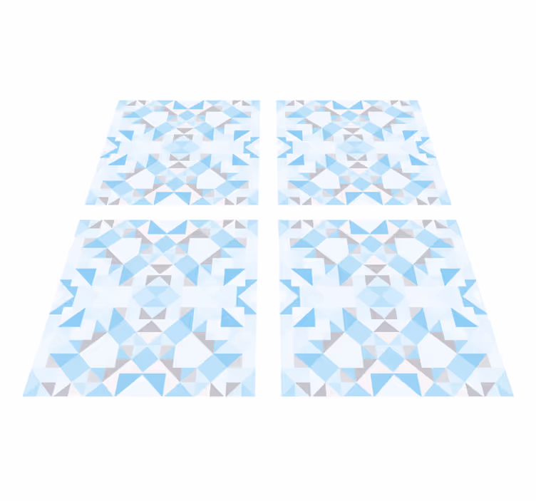 Vinyl teppich bad vintage blaue graue fliesen aufkleber - TenStickers