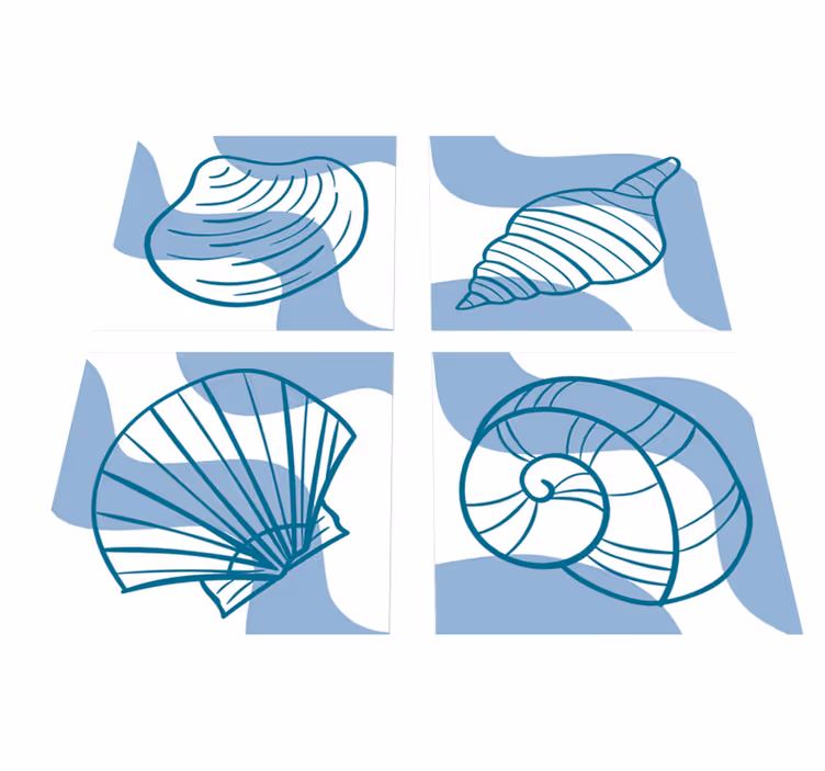 Vinyl teppich bad muschelmuster fliesen - TenStickers