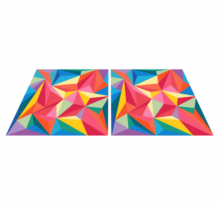 Vinyl teppich bad mit buntem geometrischen muster - TenStickers