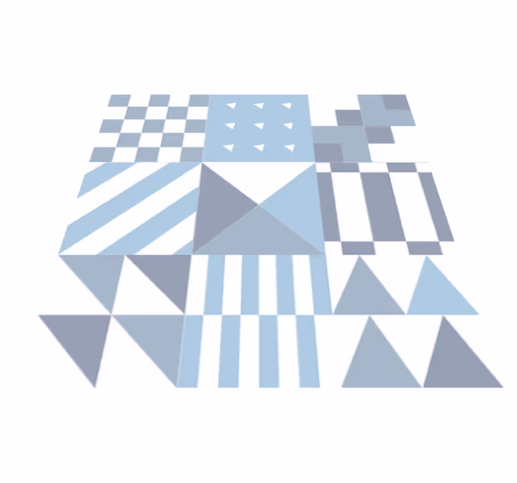 Vinyl teppich bad geometrisches blaues muster - TenStickers