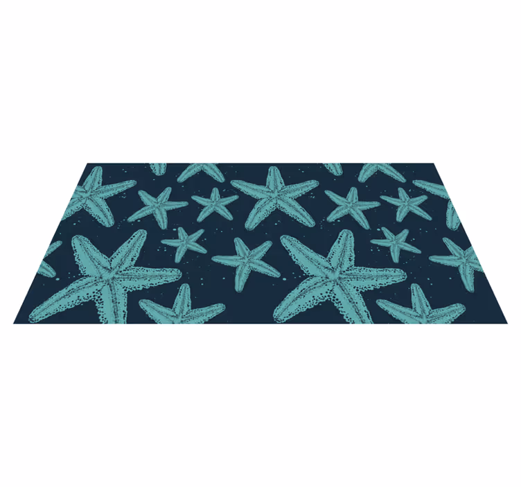Vinyl teppich bad starfish blautöne möbel - TenStickers
