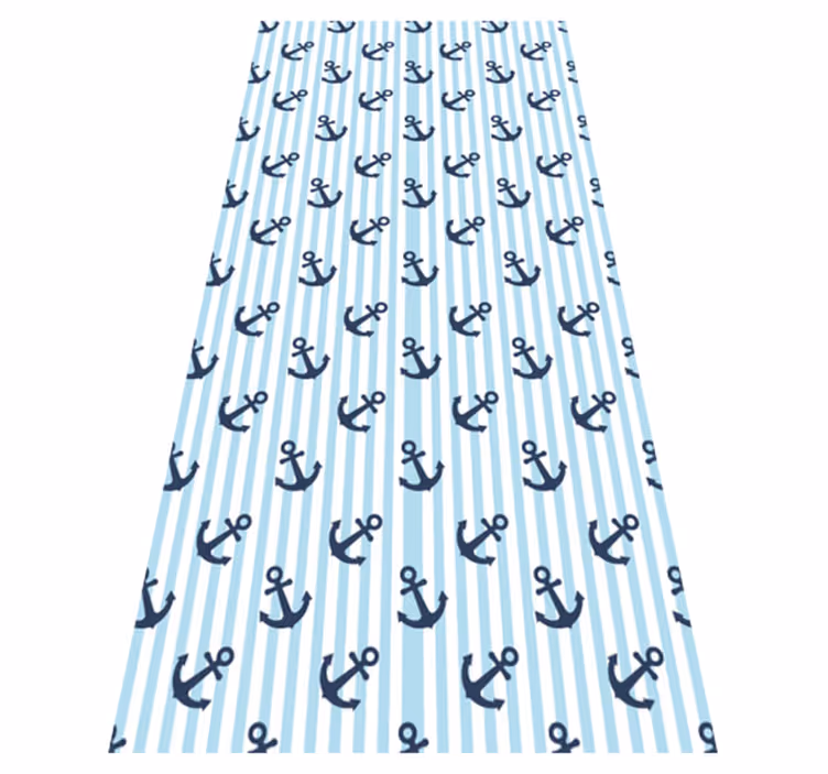 Vinyl teppich bad mit navyblauen streifenmuster - TenStickers