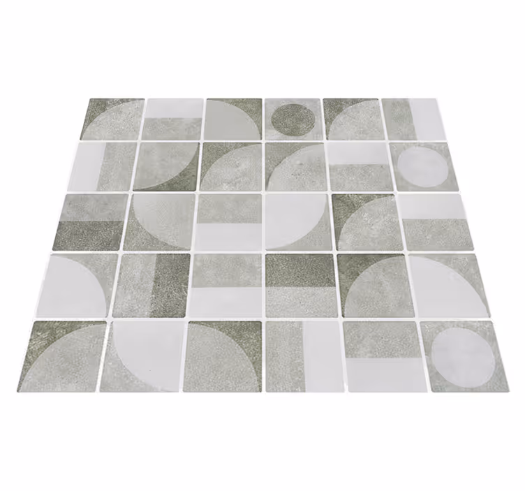 Vinyl teppich bad abstrakte graue formen - TenStickers