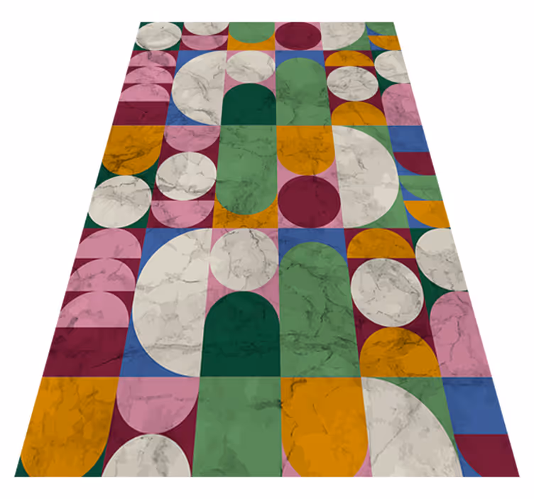 Vinyl teppich bad mit geometrischen strukturen - TenStickers
