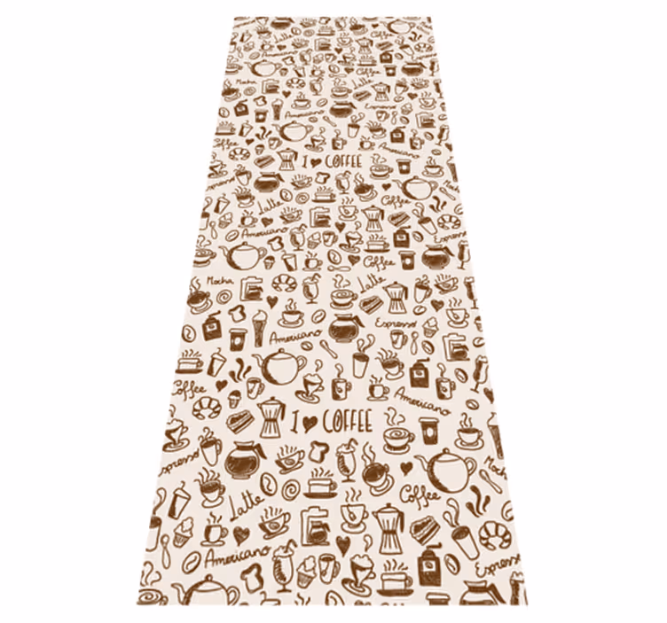 Vinyl teppich küche kaffee-motiv für türen - TenStickers