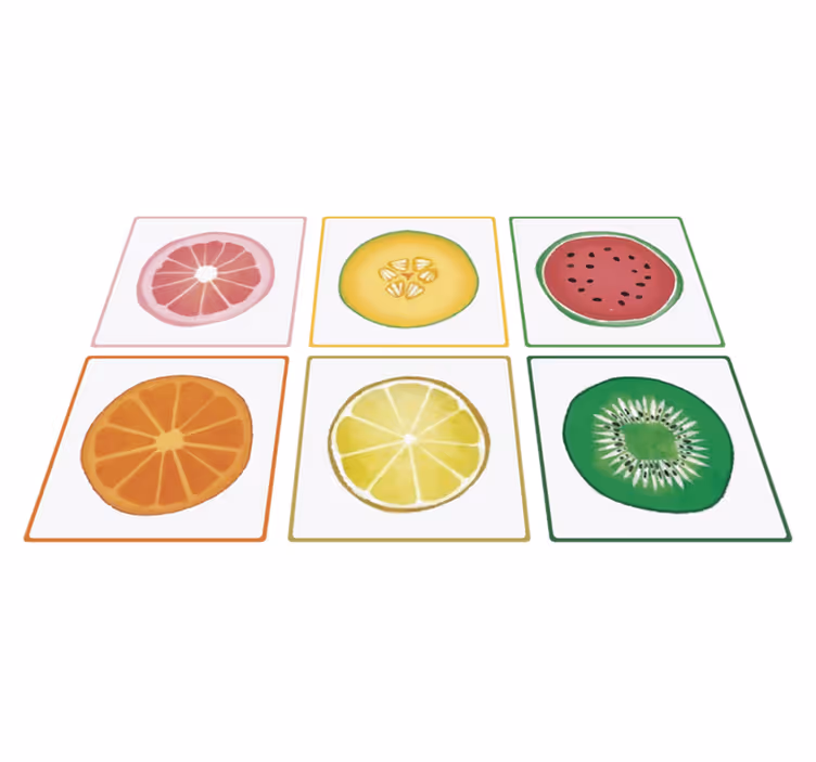 Vinyl teppich küche mit geschnittenem obst - TenStickers