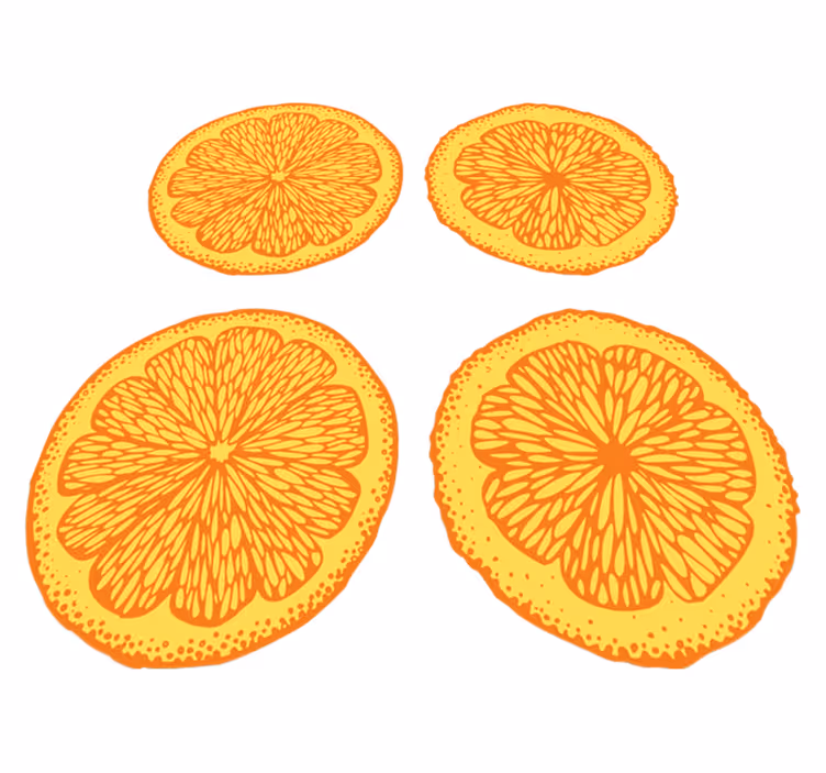 Vinyl teppich küche mit orangefarbenen aufklebern - TenStickers