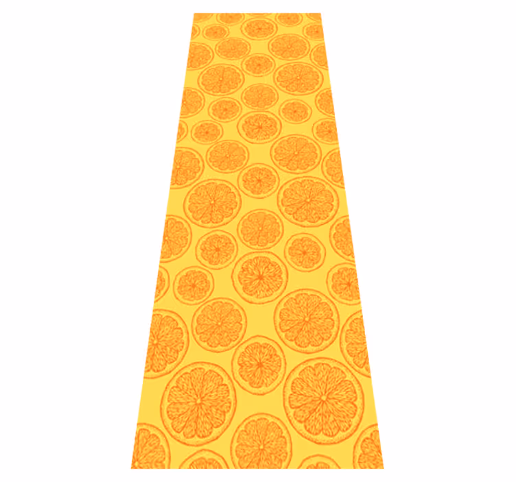 Vinyl teppich küche mit orangefarbenem handmuster - TenStickers