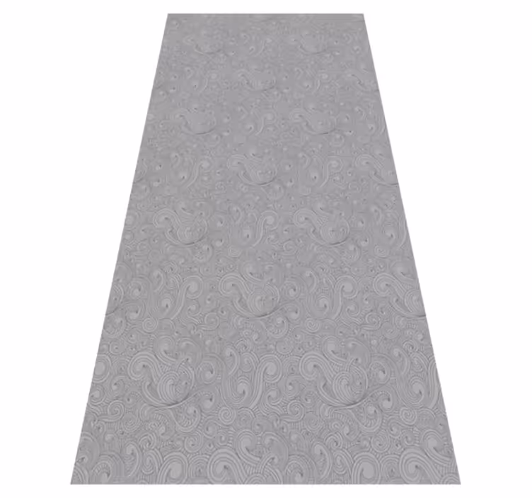 Vinyl teppich küche florales muster in grautönen - TenStickers