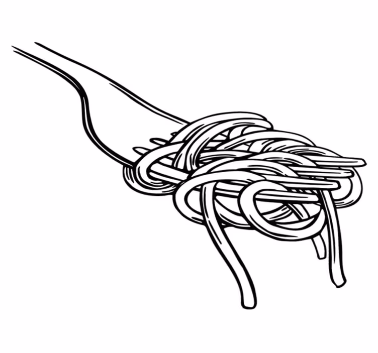 Vinyl teppich küche im stil von spaghetti gabeln - TenStickers