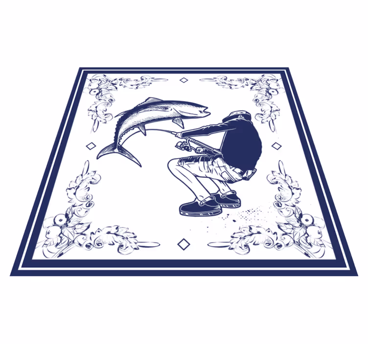 Vinyl teppich küche fischer mann - TenStickers