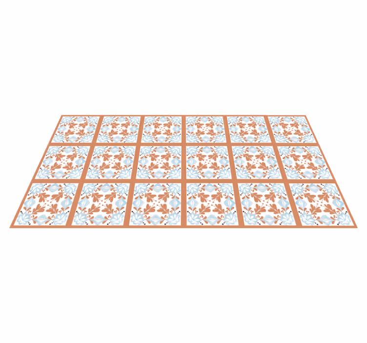 Vinyl teppich küche florale mediterrane fliesen - TenStickers