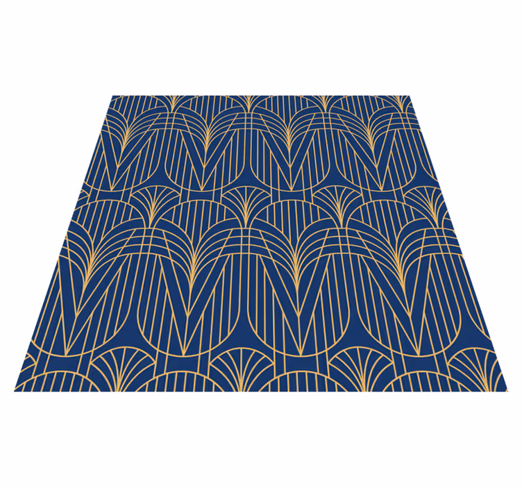 Vinyl teppich küche im art deco muster mit golddetails - TenStickers