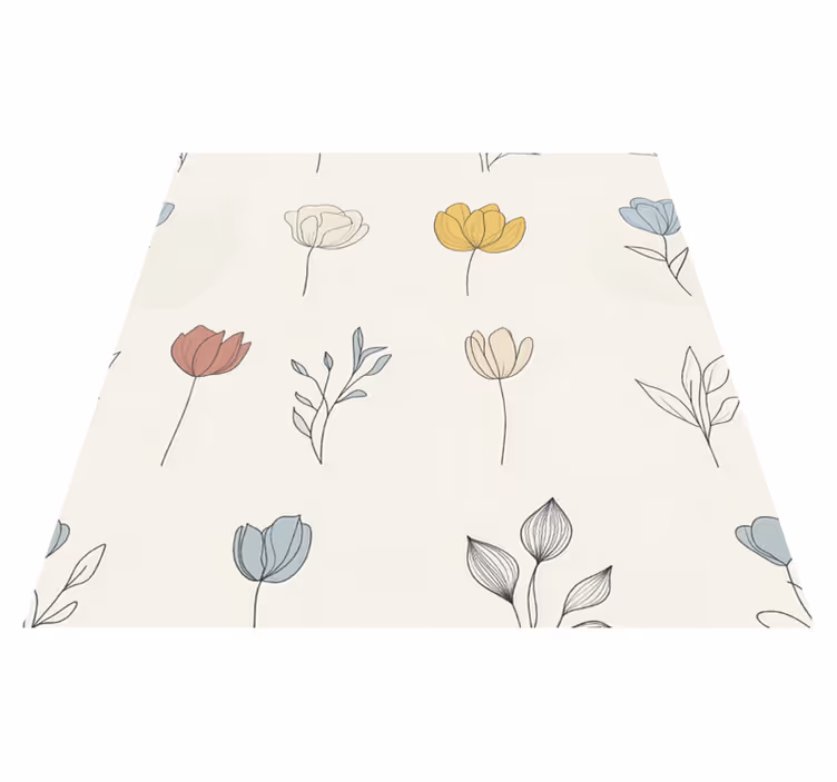 Vinyl teppich küche set mit blumendesign - TenStickers