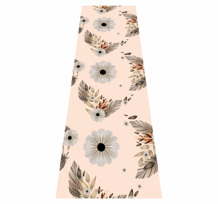 Vinyl teppich schlafzimmer mit pinken und schwarzen blumen - TenStickers