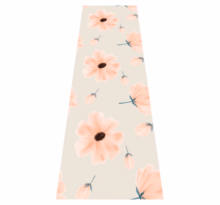 Vinyl teppich schlafzimmer große aquarellblumen - TenStickers