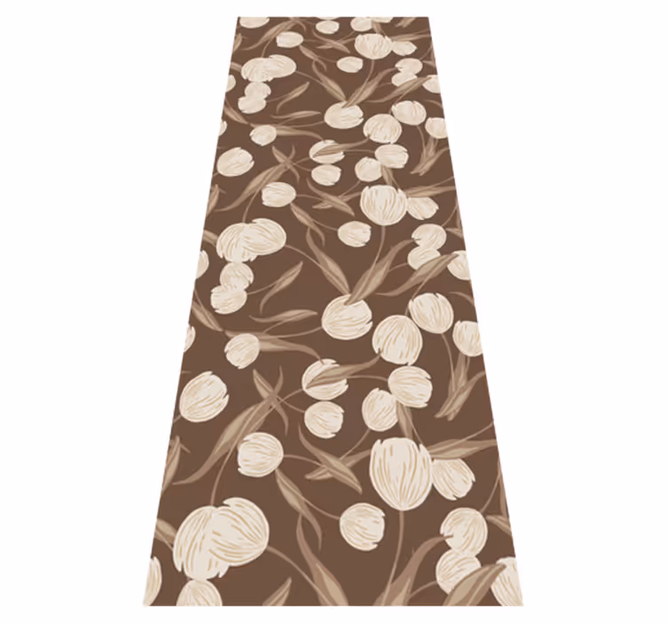 Vinyl teppich schlafzimmer mit elegantem beigen tulpenmuster - TenStickers