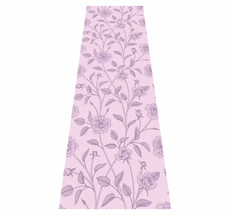 Vinyl teppich schlafzimmer mit lila Ölgemälde rosen - TenStickers