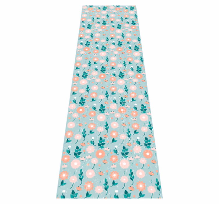 Vinyl teppich schlafzimmer blau blumen shabby chic - TenStickers