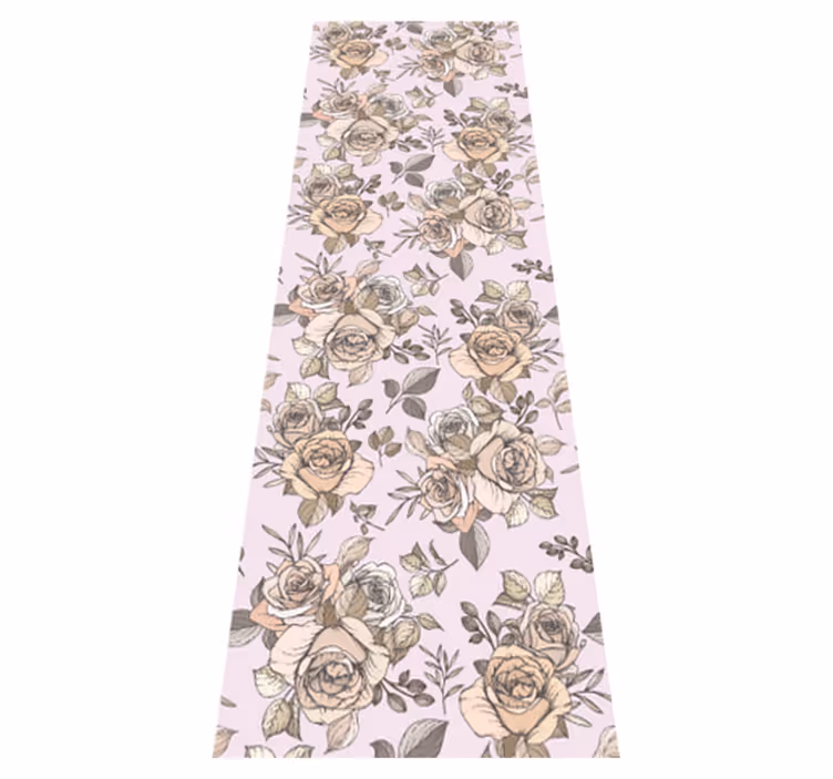 Vinyl teppich schlafzimmer mit rosen im shabby chic - TenStickers