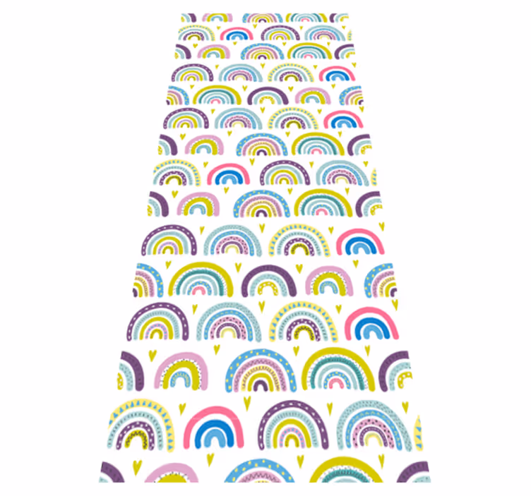 Vinyl teppich schlafzimmer mit buntem regenbogenmuster - TenStickers