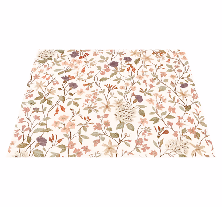 Vinyl teppich schlafzimmer im pinken blumendesign - TenStickers