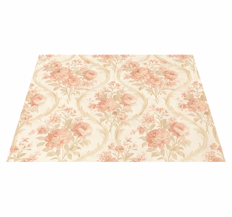 Vinyl teppich schlafzimmer im vintage blumen design - TenStickers