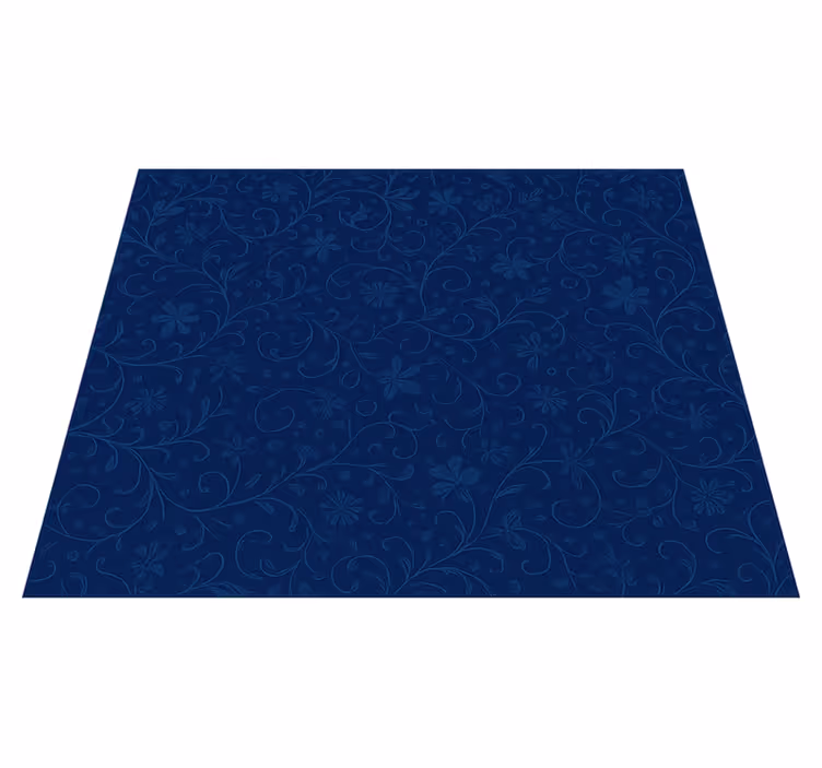 Vinyl teppich schlafzimmer mit navyblauem blumenmotiv - TenStickers