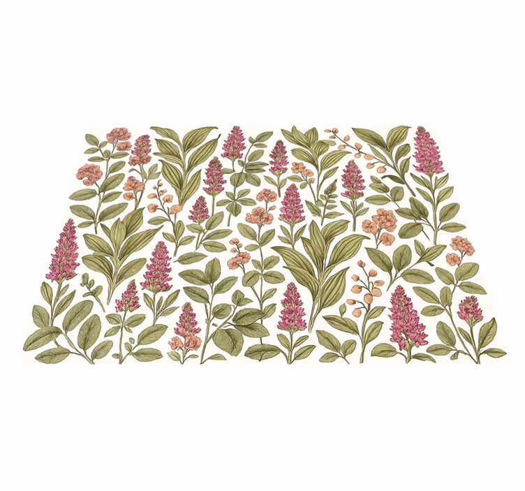 Vinyl teppich schlafzimmer buntes botanisches muster - TenStickers