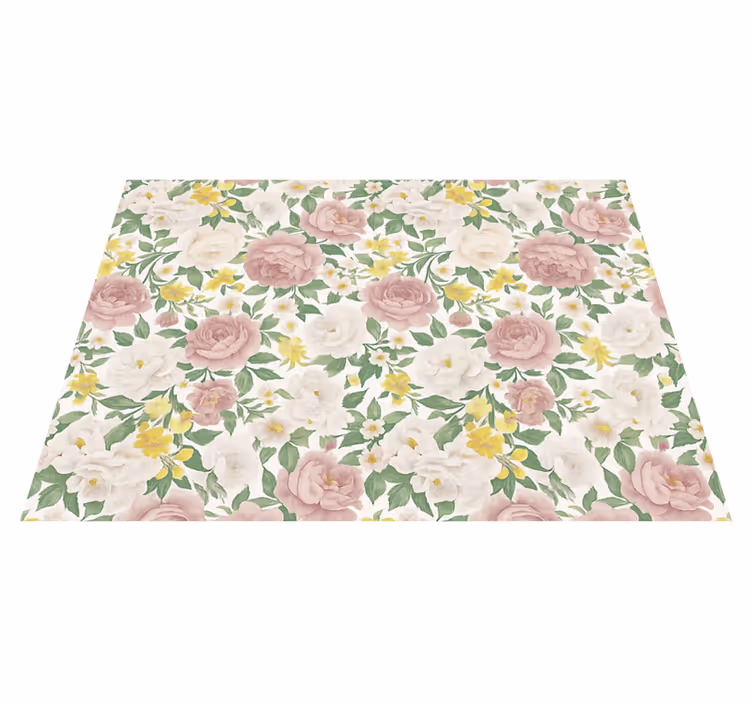 Vinyl teppich schlafzimmer mit rauchigem botanischen motiv - TenStickers