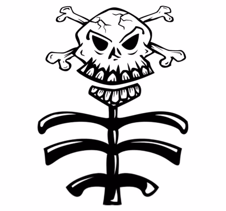 Vinyl teppich schlafzimmer mit totenkopf und stamm - TenStickers