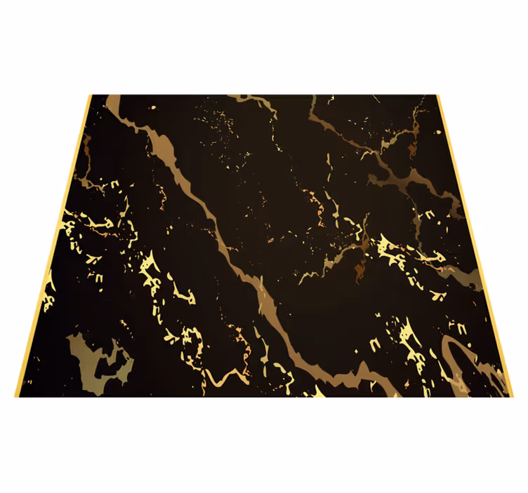 Vinyl teppich büro in marmoroptik schwarz gold - TenStickers