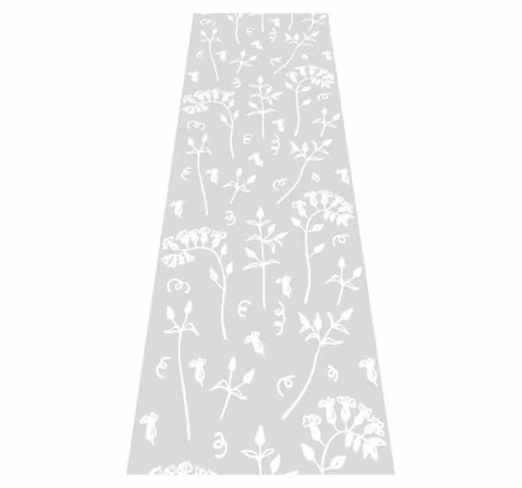 Vinyl teppich büro mit gezeichneten blumen - TenStickers