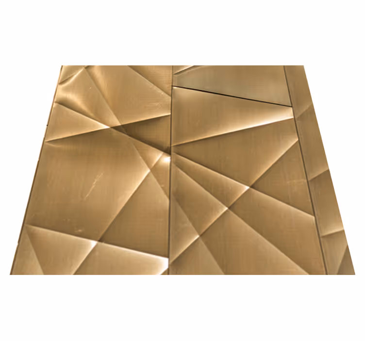 Vinyl teppich büro mit 3d goldener polygonstruktur - TenStickers