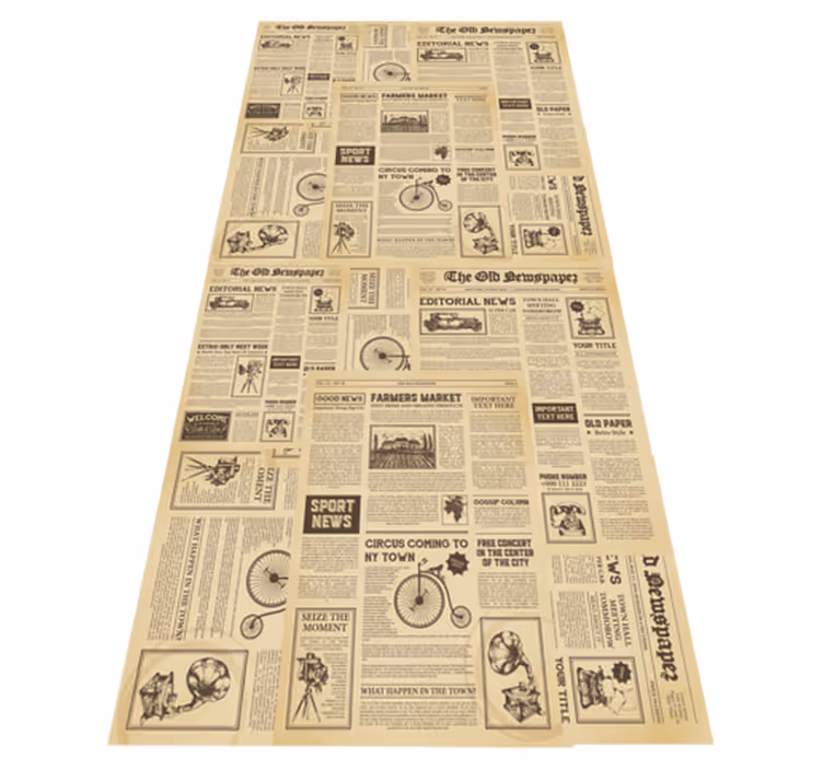 Vinyl teppich büro im vintage american zeitungsdesign - TenStickers