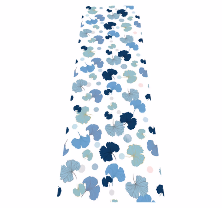 Vinyl teppich büro blaues ginkgo blatt - TenStickers